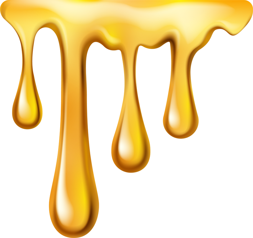 Sweet honey liquid dripping, melting syrup